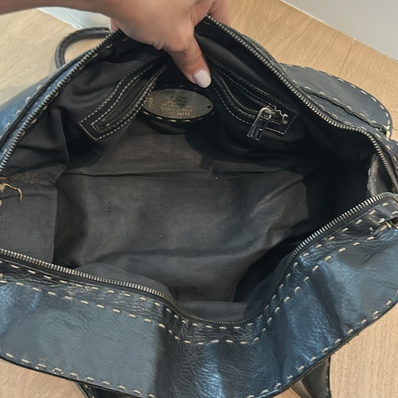 FENDI Vintage Selleria Black Spiked bag - Picture 9 of 11